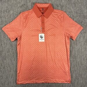 Graham Luxe Polo Shirt Mens Large Pink Performance Stretch Golf Short Sleeve NWT